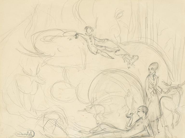 Nils von Dardel, Study for "Exotiskt landskap" (Exotic landscape).