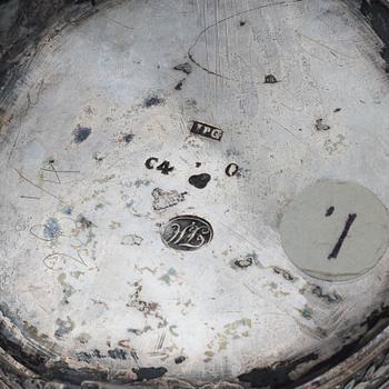 Johan Petter Grönwall, kaffekanna, silver, sengustaviansk, Stockholm 1833.