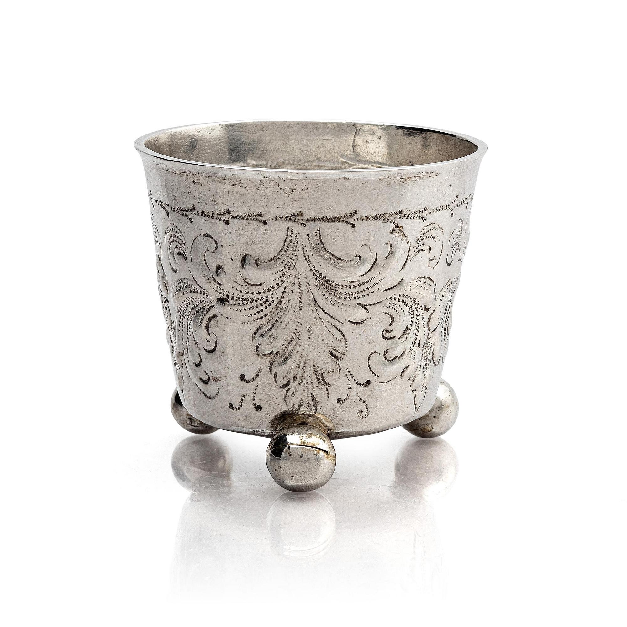 Berendt Möller, bägare, silver, Stockholm 1695. Barock.