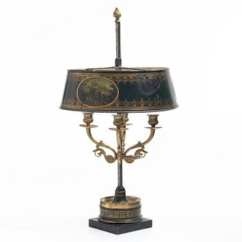 Bordslampa, sk bouillottelampa, 1800-tal.