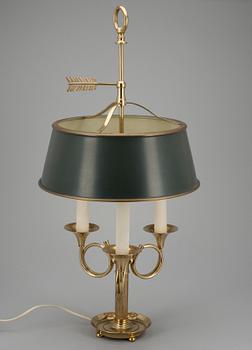 BORDSLAMPA, s.k. bouillottelampa, mässing, 1900-talets mitt.