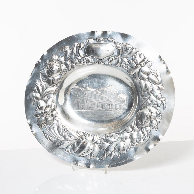 Presenterfat, silver, barockstil, GAB, Stockholm 1935.