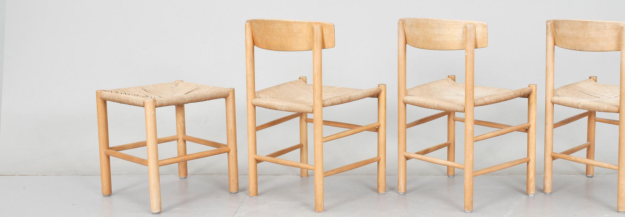 STOLAR OCH PALL, 3 + 1, Börje Mogensen respektive Fritz Hansen, 1900-talets andra hälft.