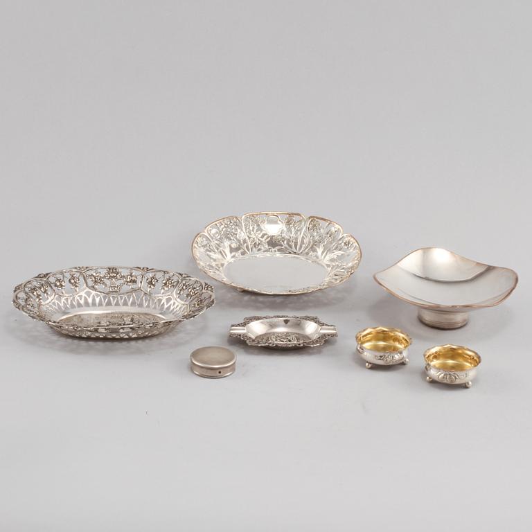 PARTI SILVER, 7 delar, mestadels Sverige, 1900-talets mitt/andra hälft, total vikt 364 g.