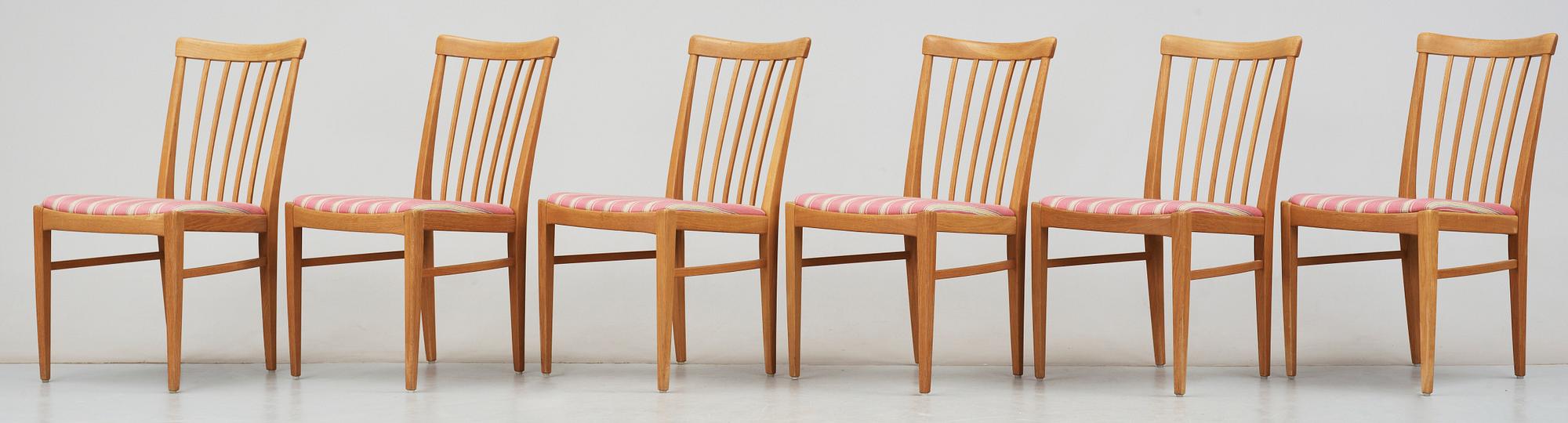 STOLAR, 6 st, "Herrgården", Carl Malmsten, Bodafors möbelfabrik, omkring 1900-talets mitt.