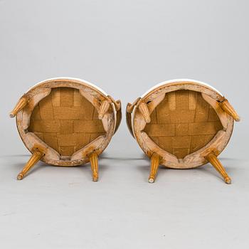 A pair of Gustavian armchairs, 18th century.