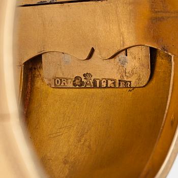 Armband, 18K guld, emalj. Olof Robert Lundgren, Åbo 1859 eller 1874.