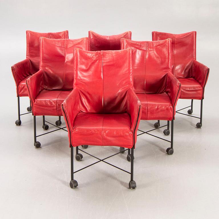 Gerard van den Berg, Armchairs, 6 pcs, for Montis, 1980s.