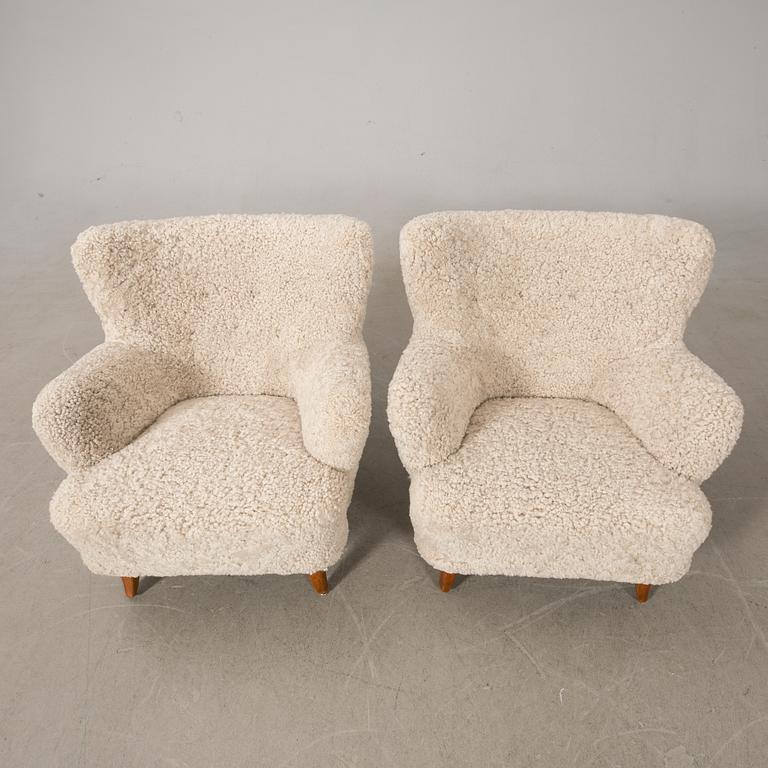Ilmari Lappalainen, armchairs, a pair, "Laila", Asko 1950s.