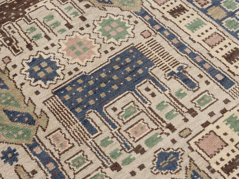 CARPET. "Hästhagen". Knotted pile. 340,5 x 276,5 cm. Signed AB MMF.