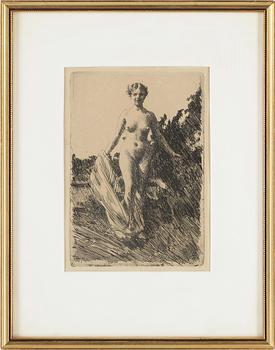 Anders Zorn · ANDERS ZORN, etsing, sign o dat i plåten 1907.