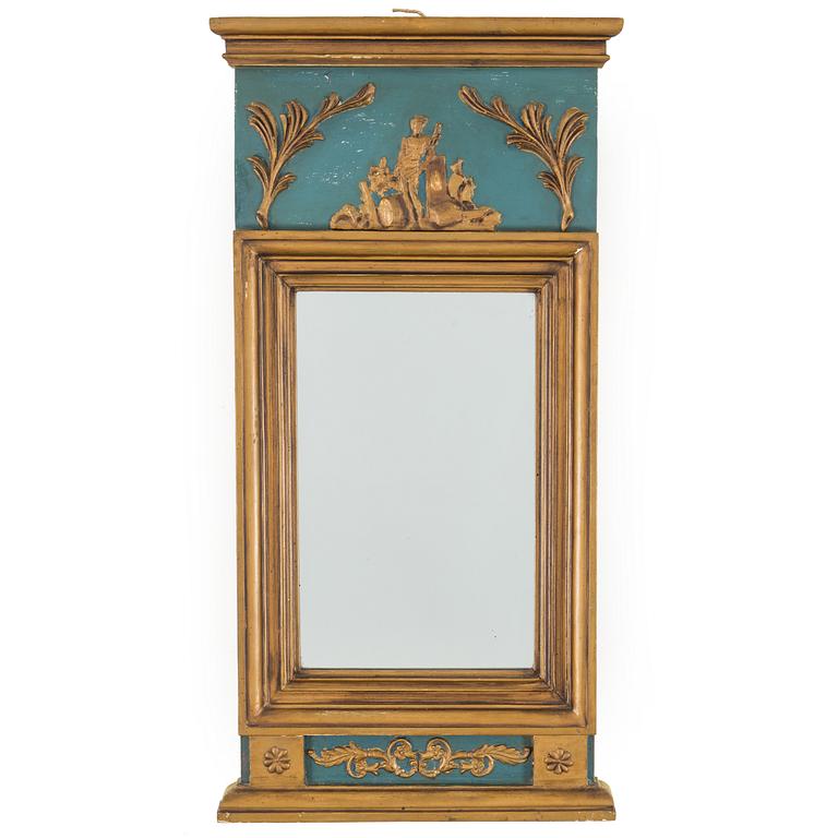An Empire mirror marked W Lind, first half of the 19th century.