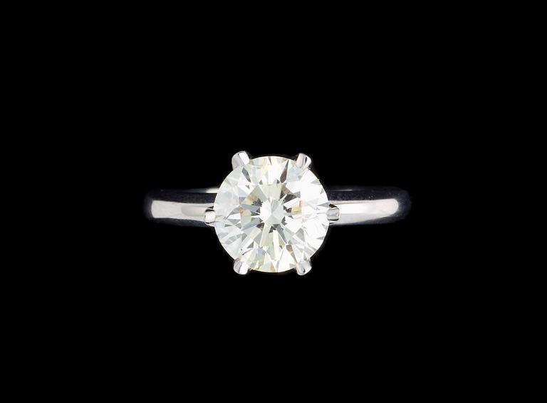 A brilliant cut diamond ring, 2.54 cts.