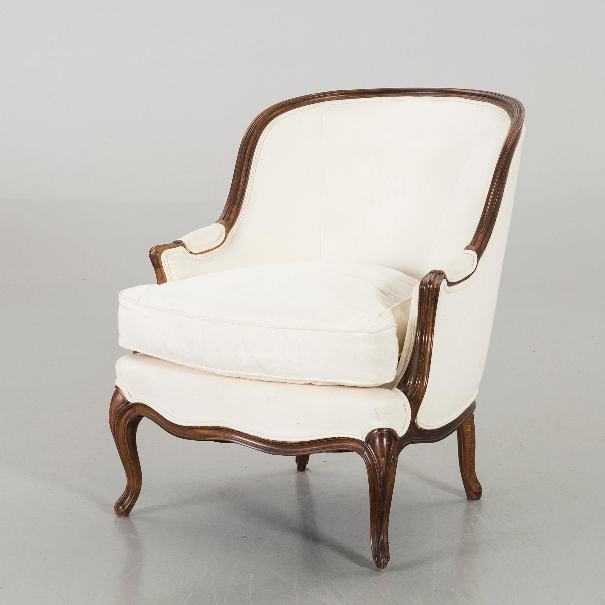 BERGÈRE/FÅTÖLJ Louis XV-stil 18/1900-tal.