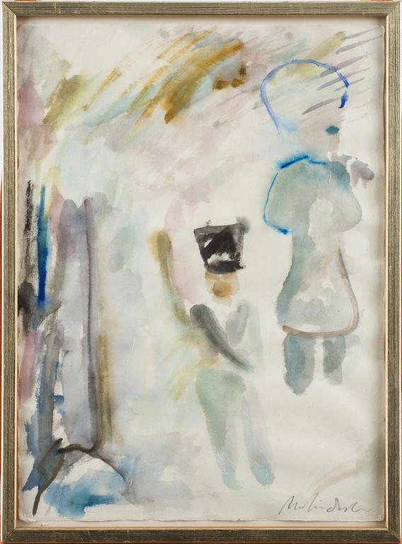 MARTIN DISLER, akvarell, signerad, daterad á tergo 1985.