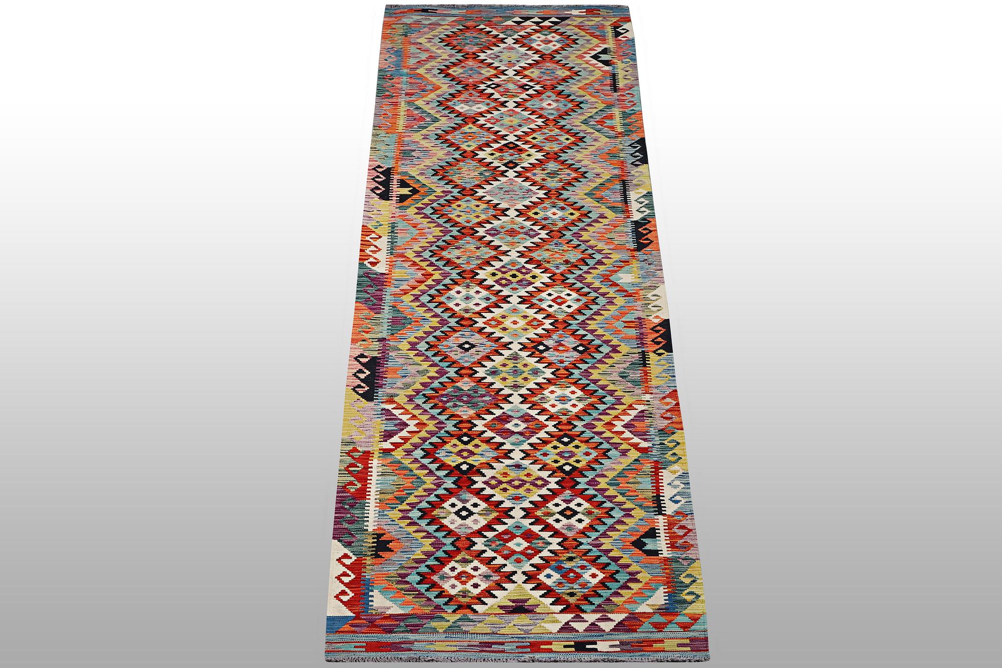 A runner carpet, Kilim, ca 388 x 85 cm.