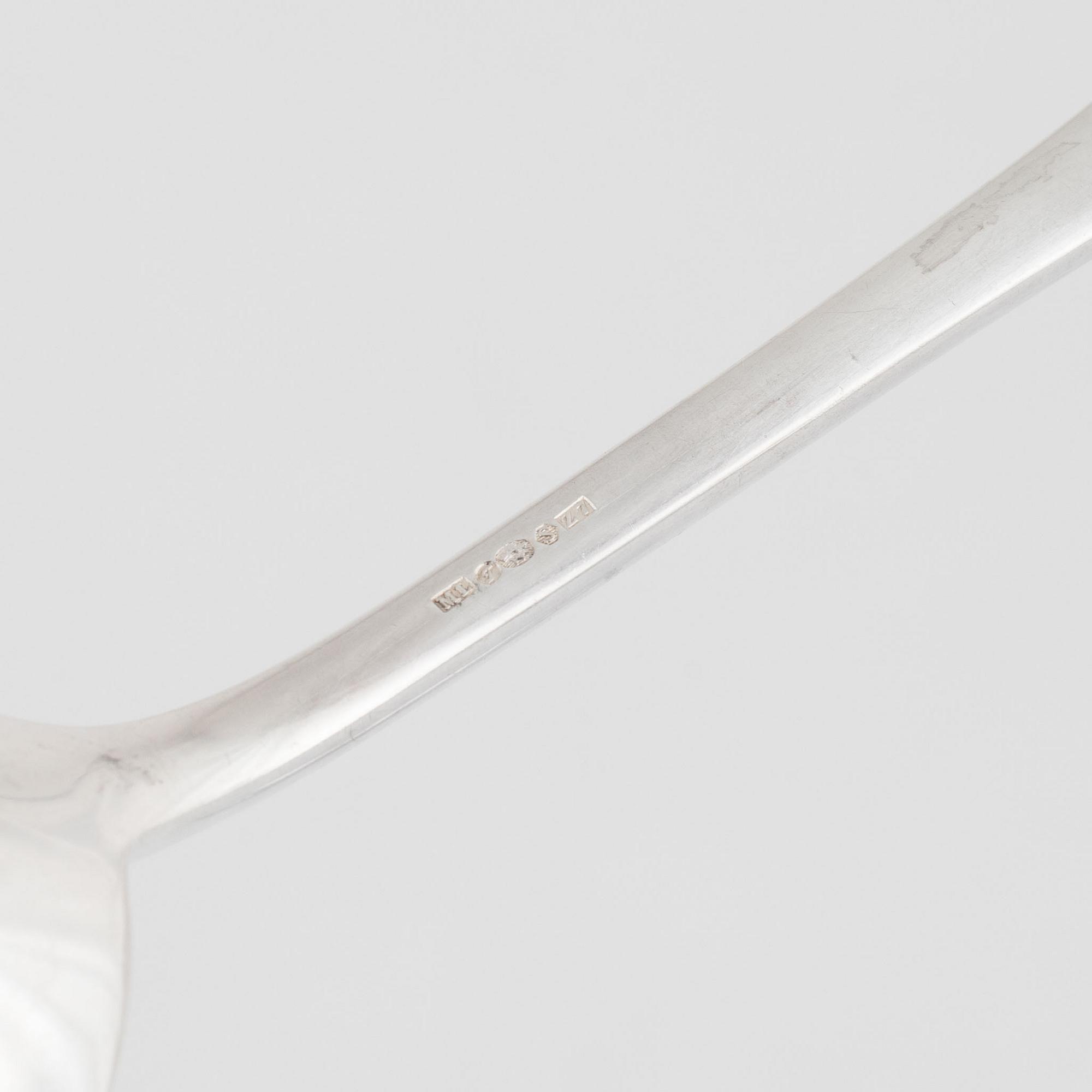 Bestick, 22 delar, silver, modell Chippendale, bl a Martin Lysell, Trelleborg 1926.