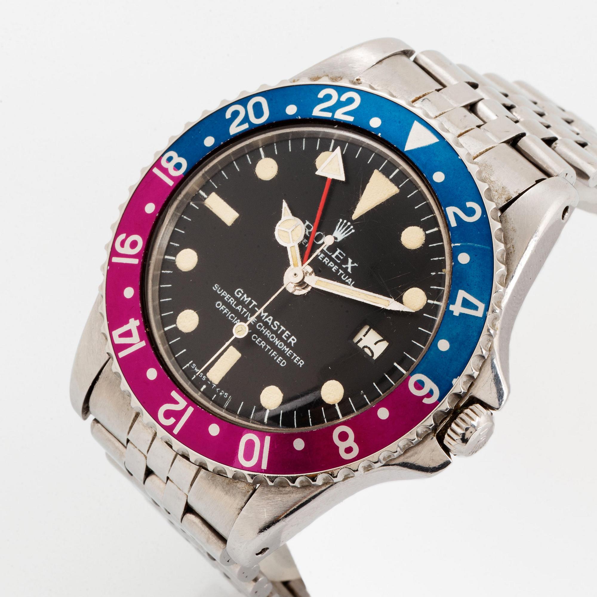 Rolex, GMT-Master, "Pointed Crown Guards, Fuchsia".