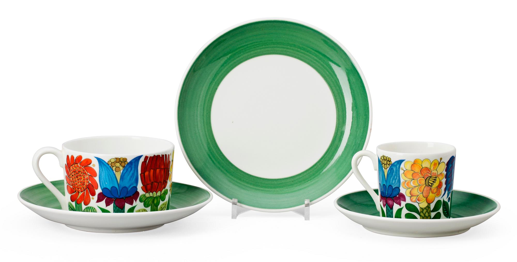 STIG LINDBERG, te- och kaffeservis 32 delar "Tahiti", Gustavsberg 1970-tal.