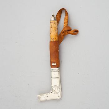 Per Erik Svonni, a Sami reindeer horn knife, signed P.E. Sv.