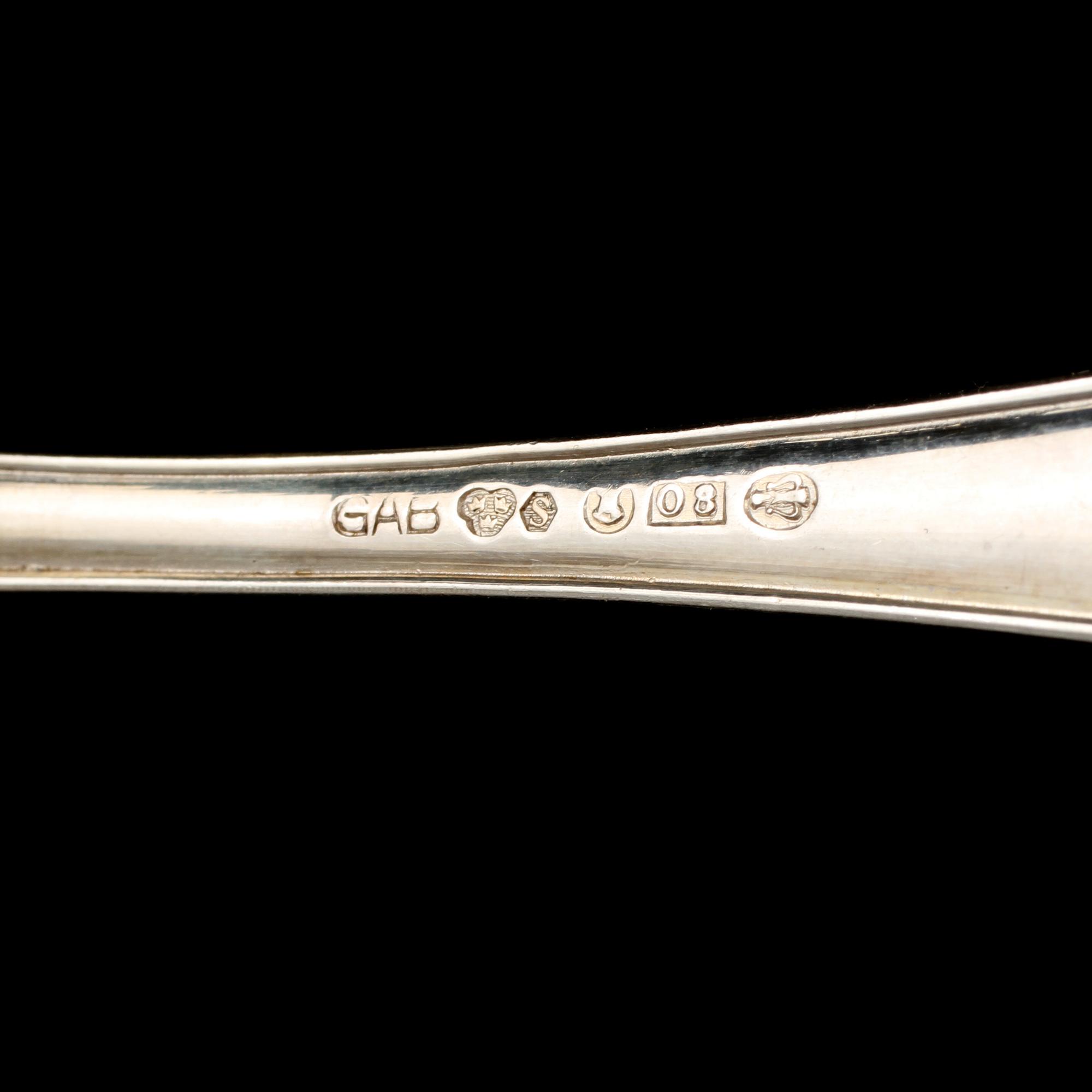BESTICK, 40 delar, silver, GAB, 1900-talets mitt, vikt ca 1562 g.