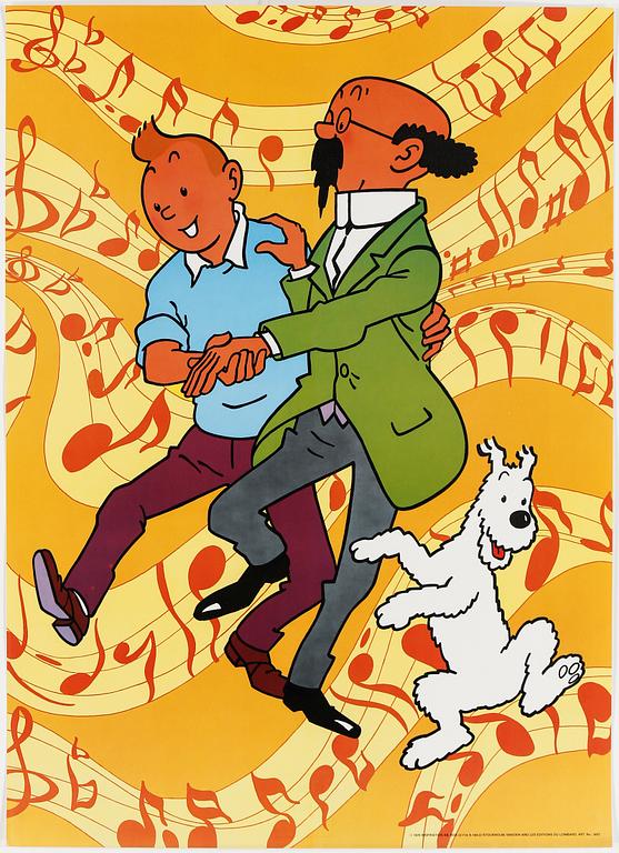 AFFISCHER, Tintin, 4 st, utgivna och daterade 1970, Les editions du lombard, Inspiration AB.