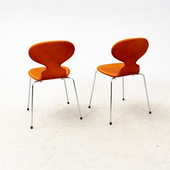 A set of six Arne Jacobsen "Myran" leather chairs for Fritz Hansen Denmark, later part of the 20th century,
