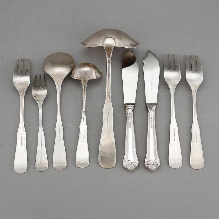 BESTICK, silver, 20 delar, silver, K G Markströms Guldsmeds AB, Uppsala, 1900-talets andra hälft. Totalvikt ca 760 g.