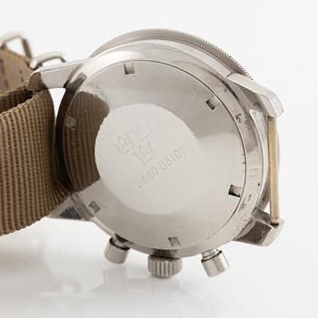 Lemania, "Viggen", "Tre Kronor", chronograph, wristwatch, 42 mm.