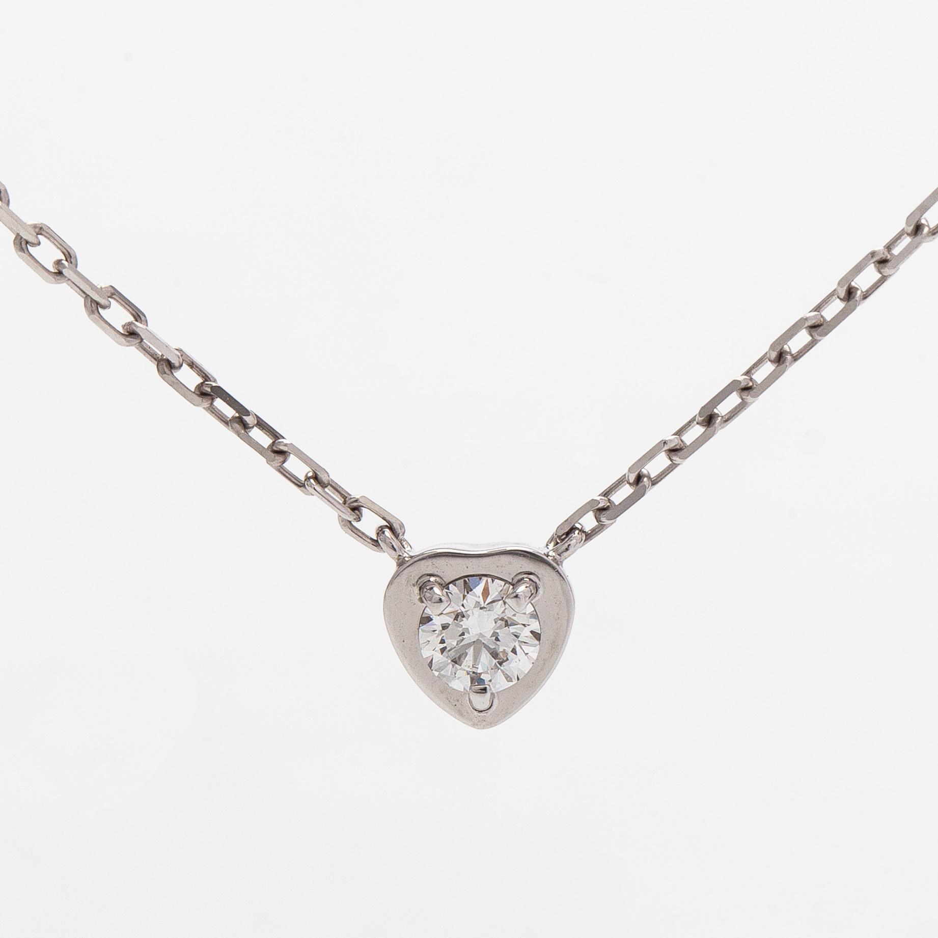 Cartier, kaulakoru, "d'Amour", 18K valkokultaa ja briljanttihiottu timantti.