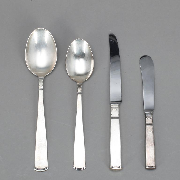 BESTICKSERVIS, 59 delar, silver, "Rosenholm", GAB, 1940-50-tal. Tot ca 2900 gram.
