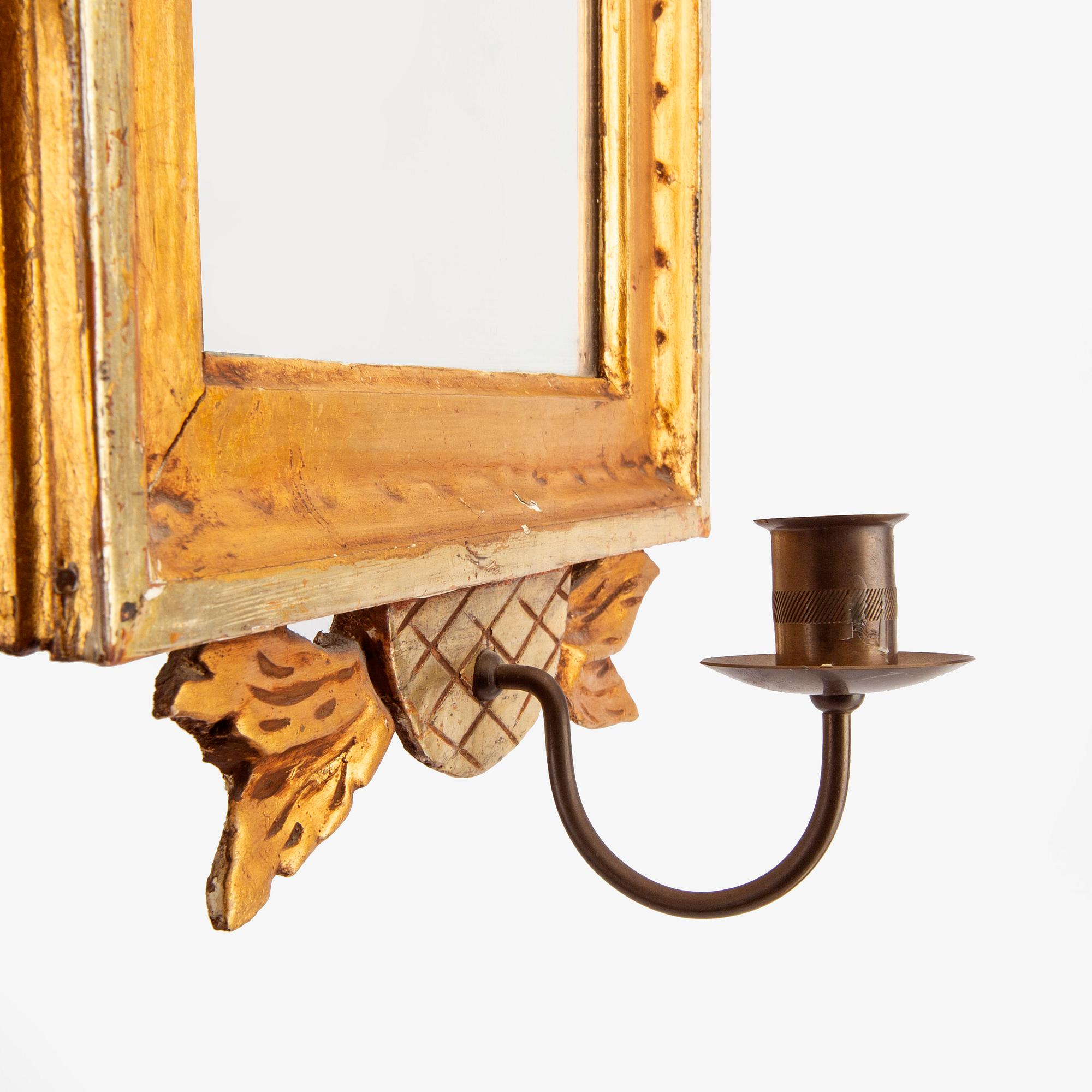 Spegellampetter ett par Gustaviansk stil omkring 1900.