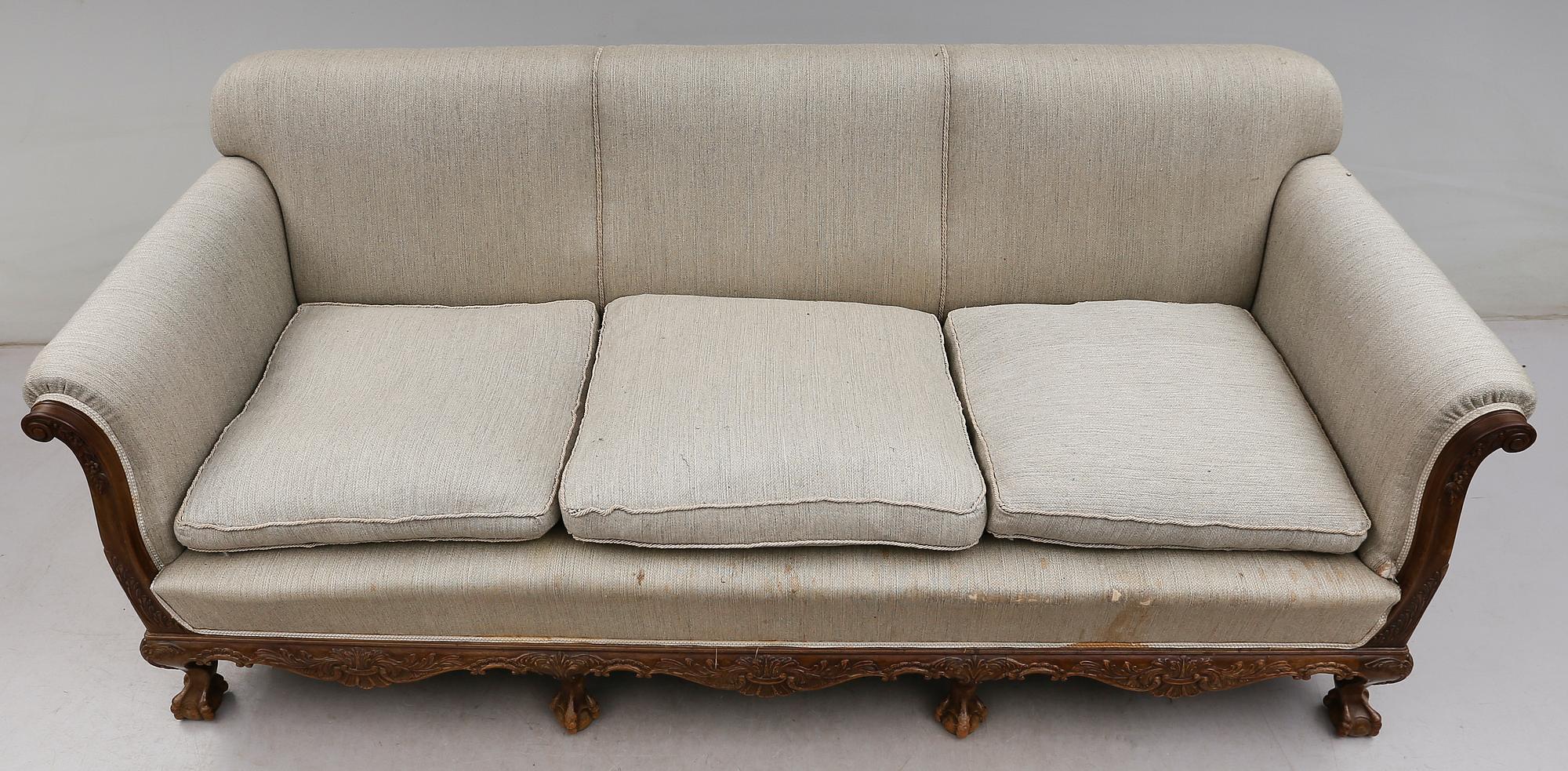 SOFFA, chippendalestil, 1900-talets första hälft.