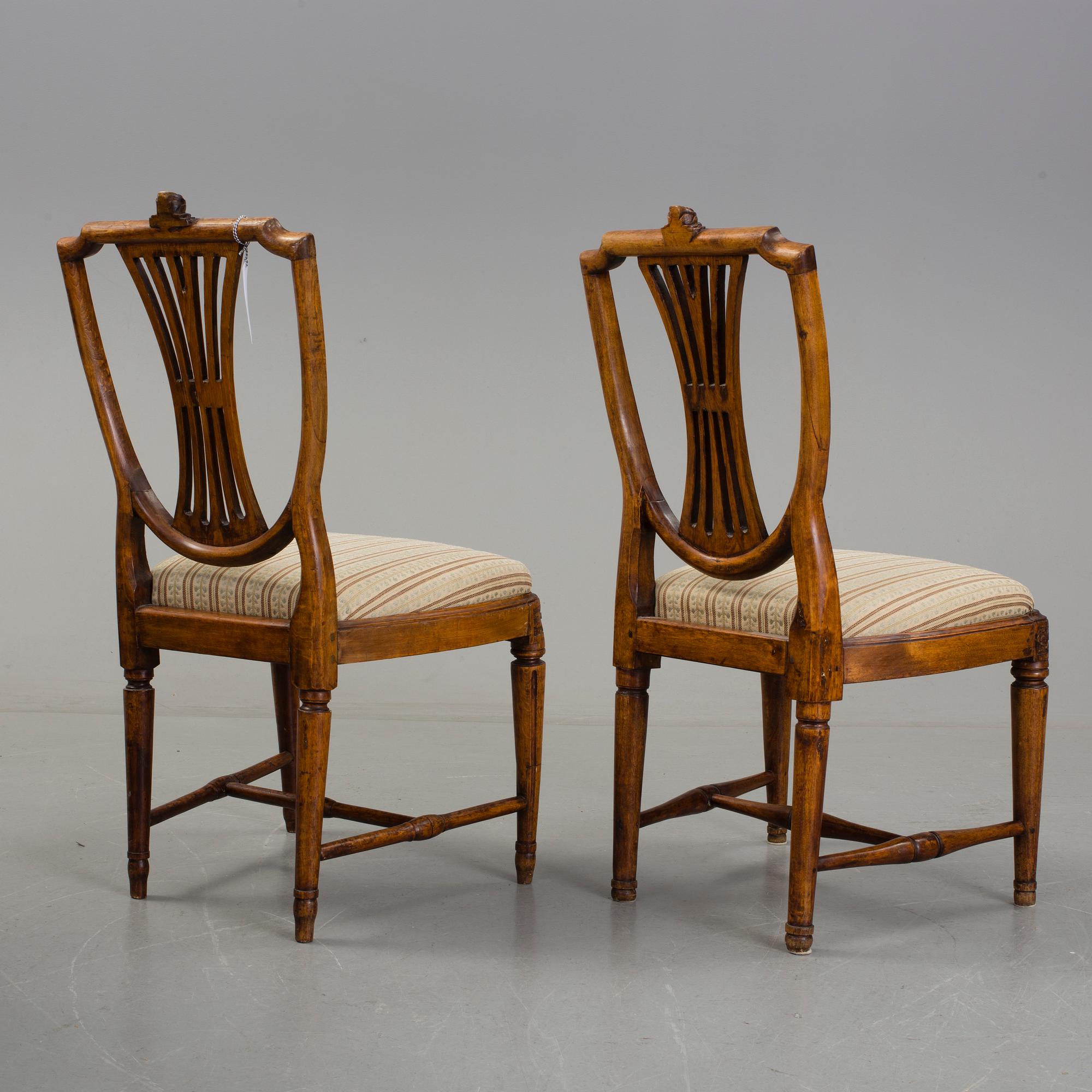 STOLAR, ett par, gustavianska, 1700-tal.