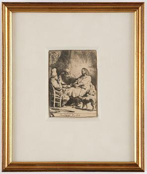 Rembrandt Harmensz van Rijn, "Christ at Emmaus" (the smaller plate).