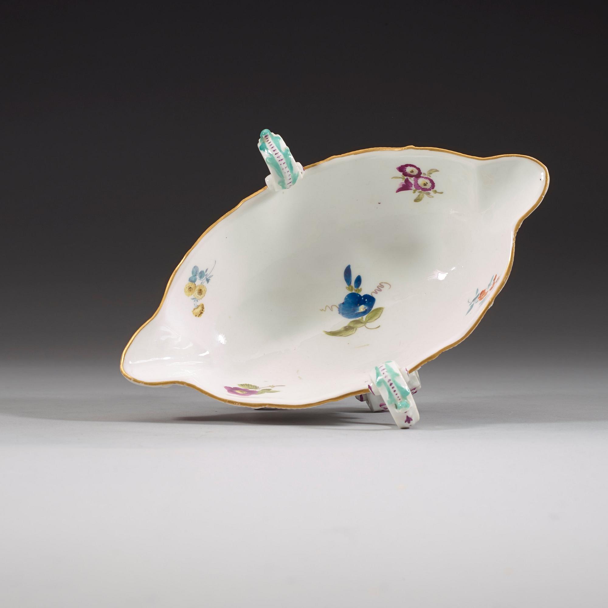 A large Meissen sauce boat, 18th Century.