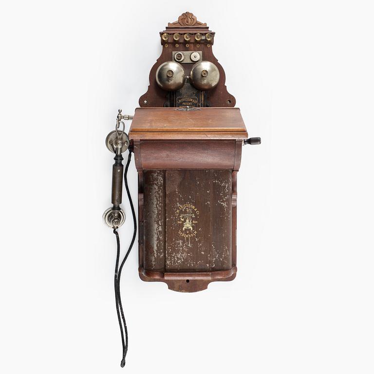 VÄGGTELEFON, LM Ericsson & Co, Stockholm, tidigt 1900-tal.