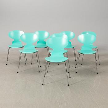 Arne Jacobsen,  stolar 8 st, "Myran", Fritz Hansen, 1993.