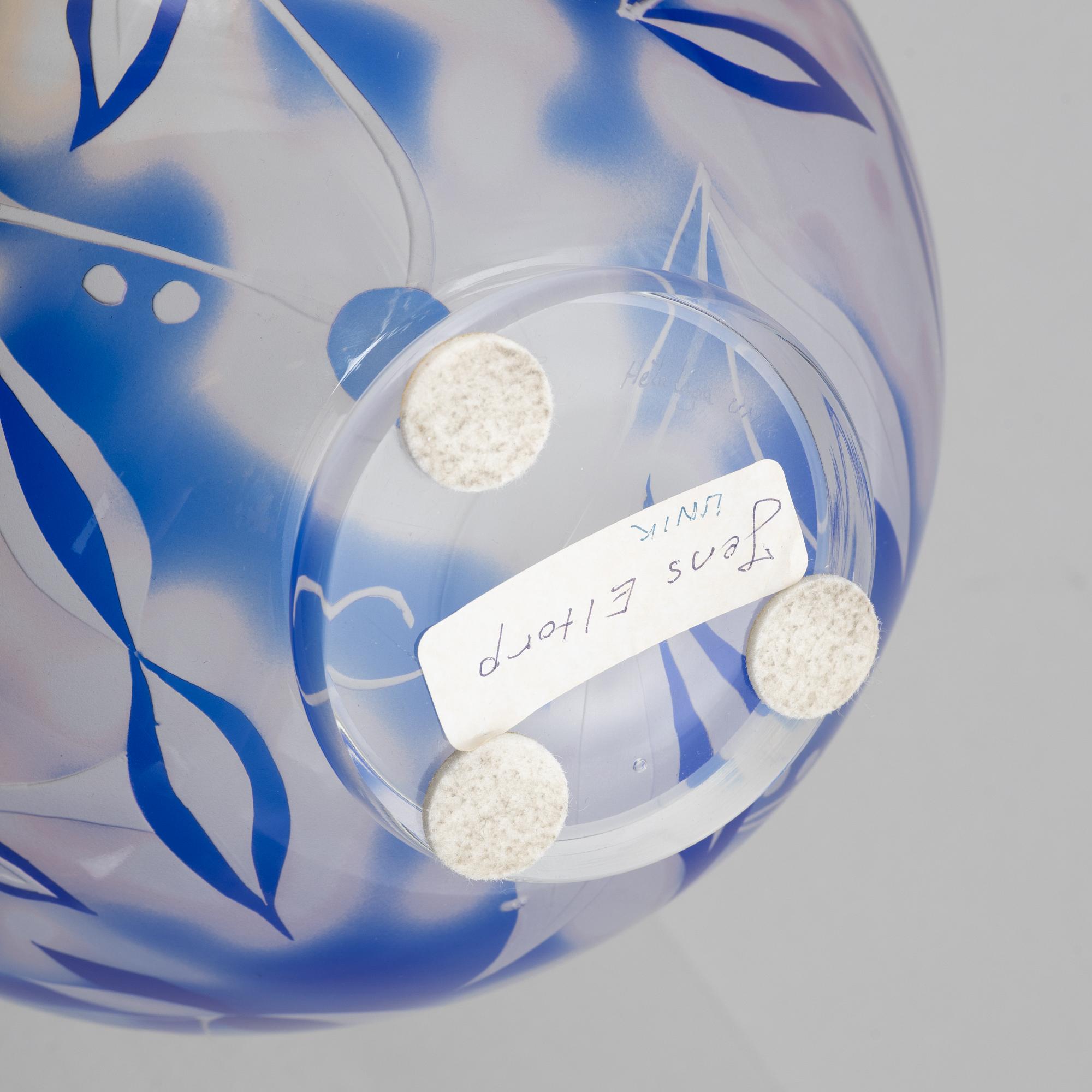 Jens Eltorp, a unique glass bowl, Hetalåga, Småland.