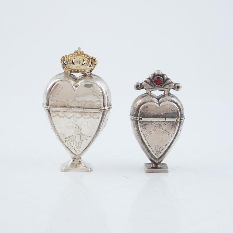 Two Scandinavian Silver Snuffboxes, 19th Century.