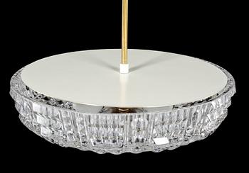 TAKLAMPA, troligen, Orrefors, 1900-talets andra hälft. Höjd 47 cm.