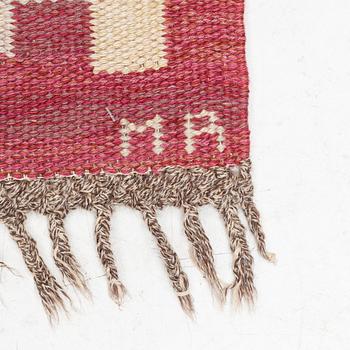Marianne Richter, a carpet, "Rostaggen", flat weave, ca 237 x 187 cm, signed AB MMF MR.