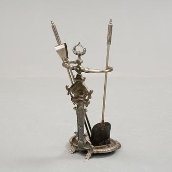 ELDSTÄLL, förnicklad gjutmetall, 1800-talets slut.