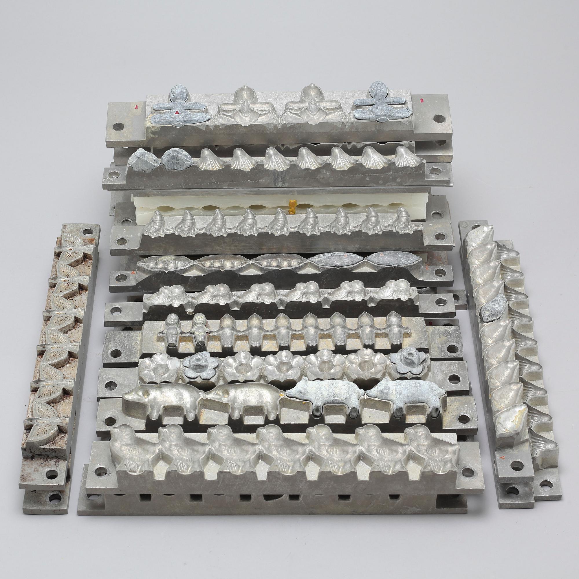 14 mid 20th century marzipan molds.