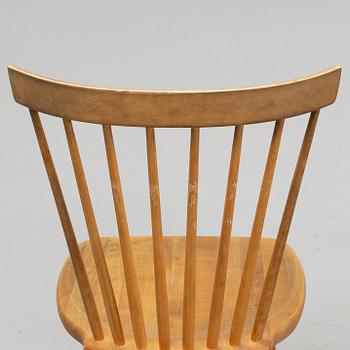 A set of eight 'Lilla Åland' birch chairs by Carl Malmsten for Stolab dated 1996.