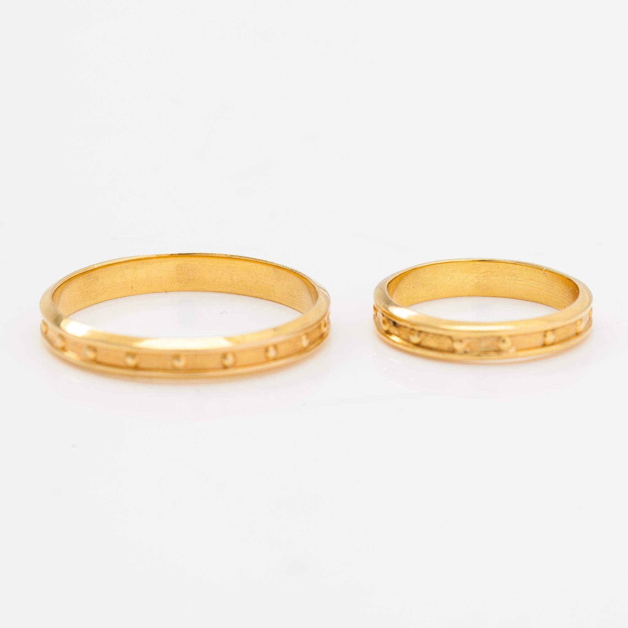 Two Kalevala Koru rings. Kalevala Koru, Helsinki 1967.