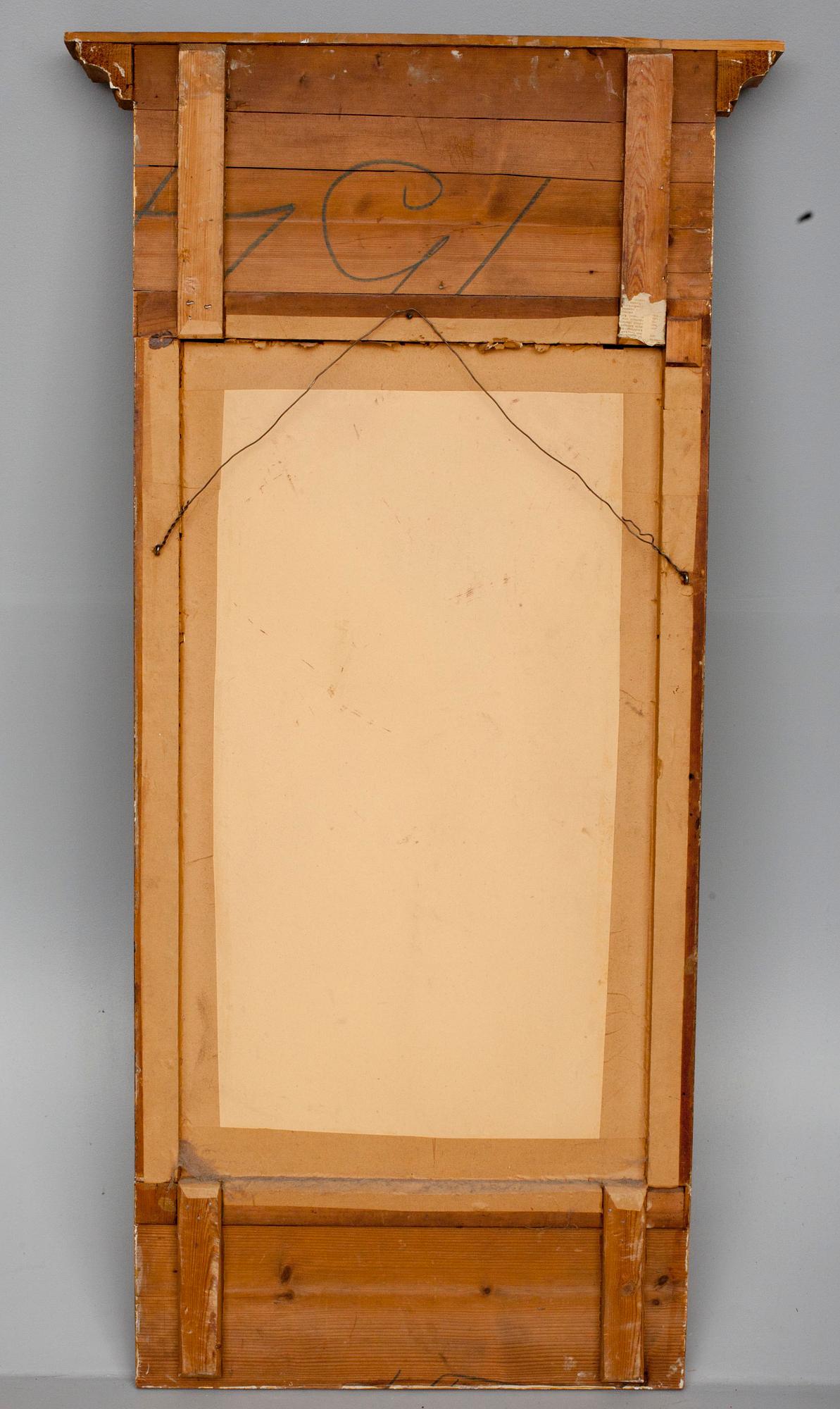 SPEGEL, KONSOLBORD, med PORFYRSKIVA,  sengustaviansk stil, 1900-talets början.