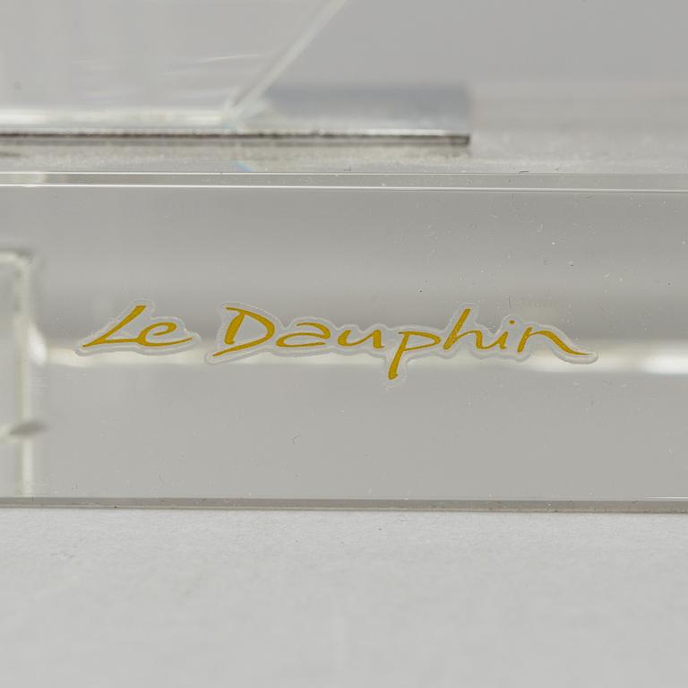 A pair of glass table lamps from Le Dauphin, France, 20th century.