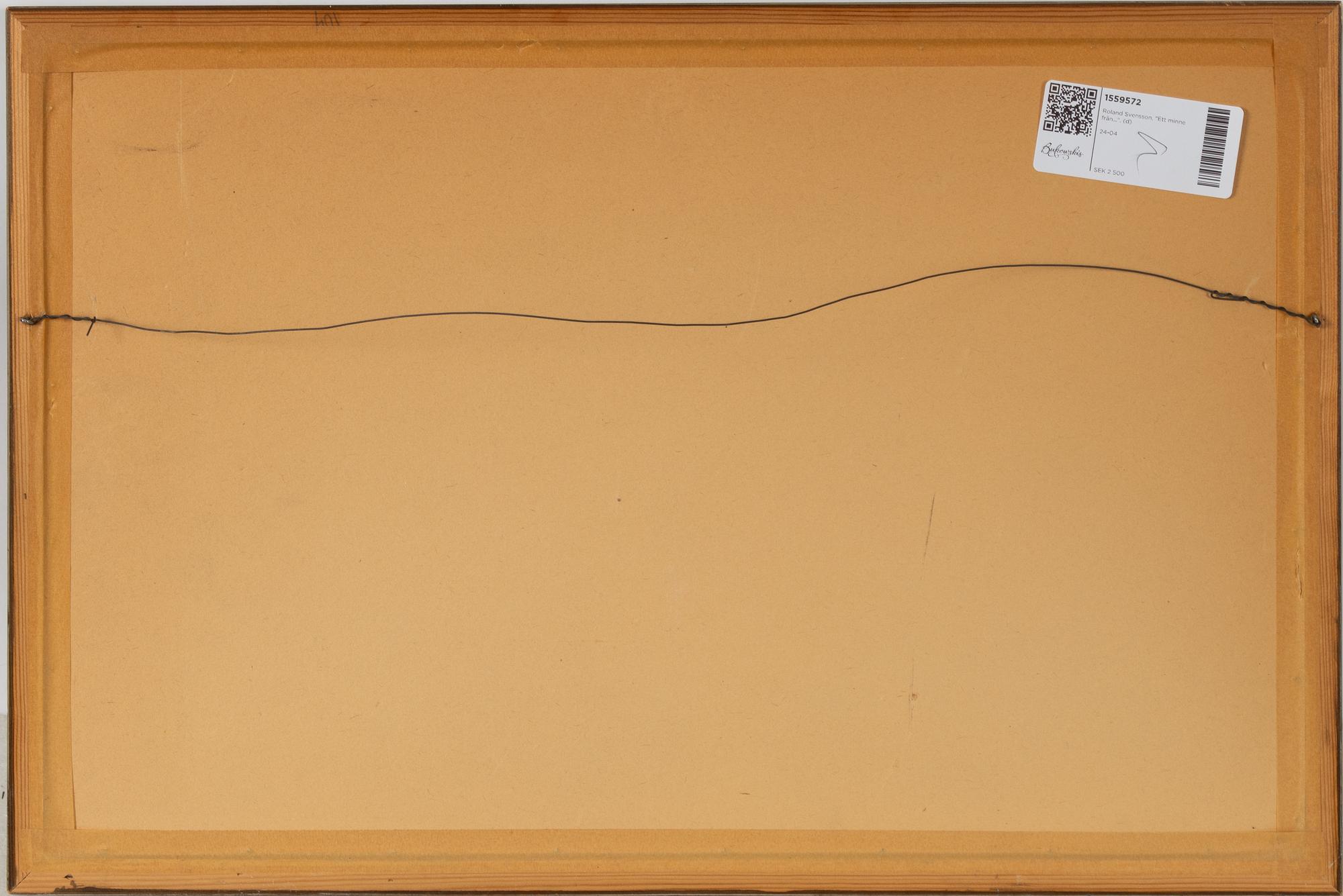 Roland Svensson, "Ett minne från...".