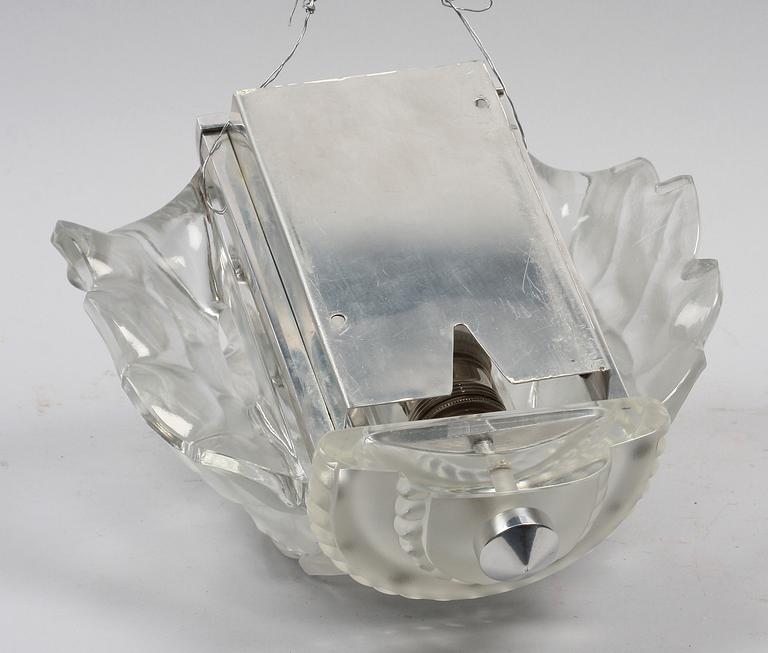 VÄGGARMATUR, glas, märkt Lalique France, 50/60-tal.